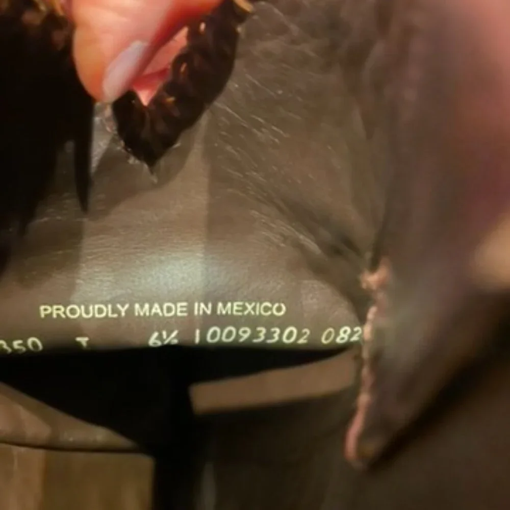 Lane Plain Jane Braided Round Toe Pull On Cowboy Womens Brown Boots Size 6.5 - Picture 11 of 11